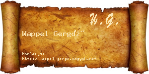 Wappel Gergő névjegykártya